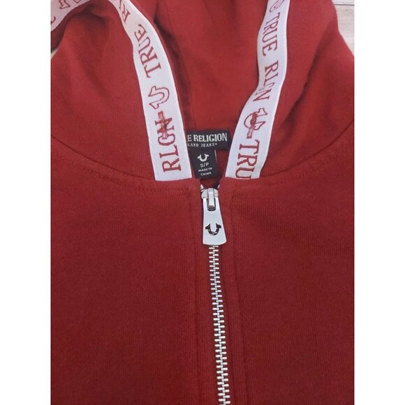 True Religion Track Suit Womens Sz M and S Burgundy Zip Up Retro Streetwear - Picture 7 of 15